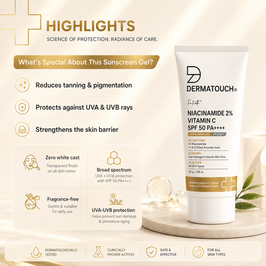DERMATOUCH NIACINAMIDE 2% VITAMIN C 50 PA ++++ SUNSCREEN GEL 30G