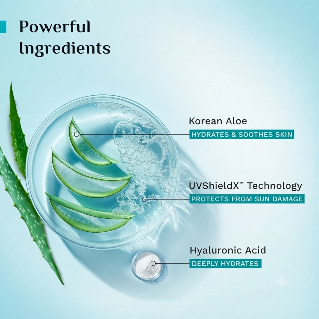 Pilgrim Korean Aloe Cooling Fluid Sunscreen SPF 50+ PA++++ – 50ml