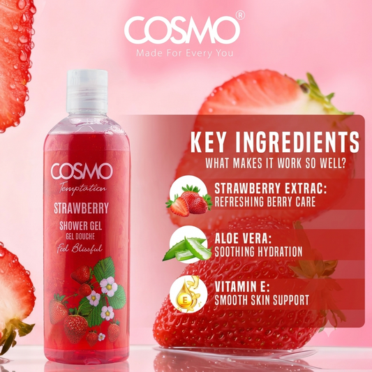 Cosmo Temptation Strawberry Shower Gel 480ml