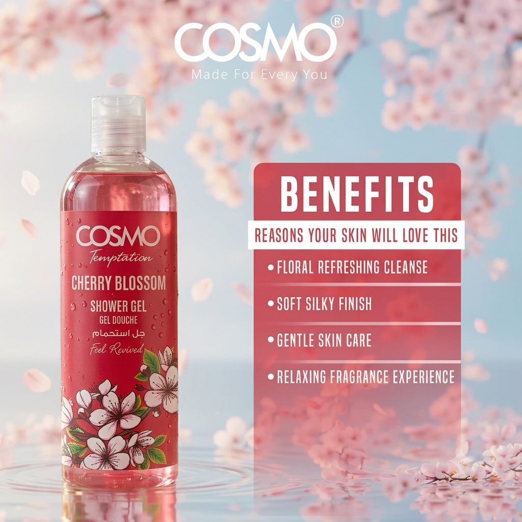Cosmo Temptation Cherry Blossom Shower Gel 480ml