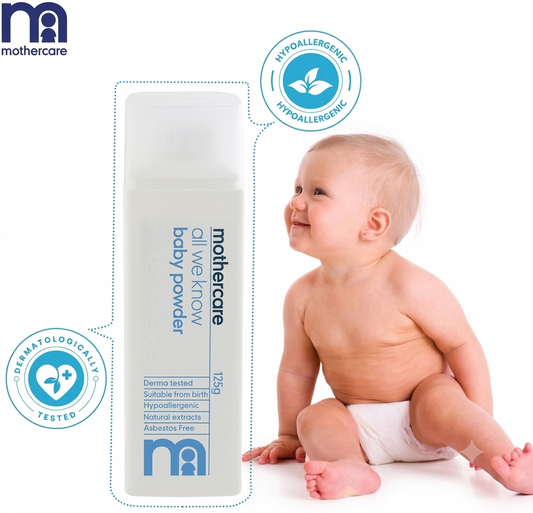 MOTHERCARE ALL WE KNOW BABY POWDER 125G