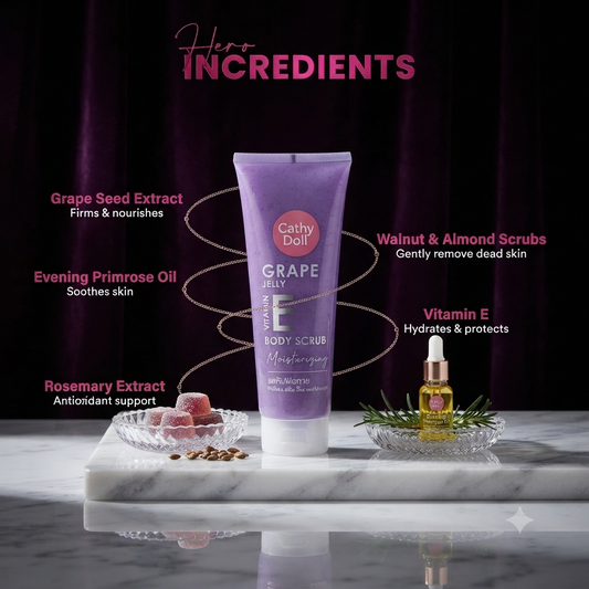 CATHY DOLL GRAPE JELLY VITAMIN E BODY SCRUB 320G