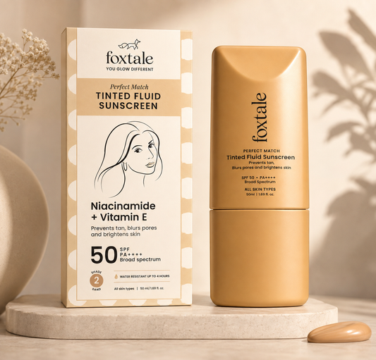 Foxtale perfect match tinted fluid sunscreen (sand) - 50ml