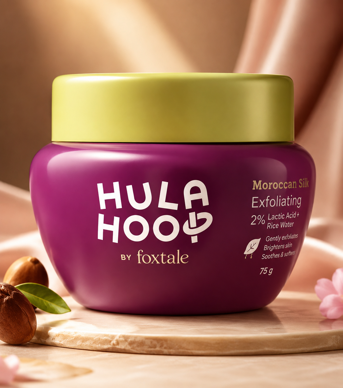 foxtale hula hoop by foxtale moroccan silk exfoliating body scrub 75gm
