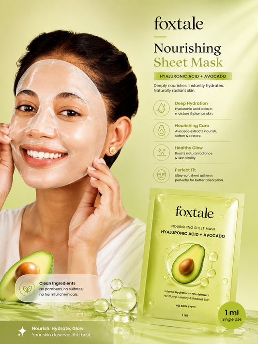 foxtale nourishing sheet mask ( hyaluronic acid + avocado ) 1ml