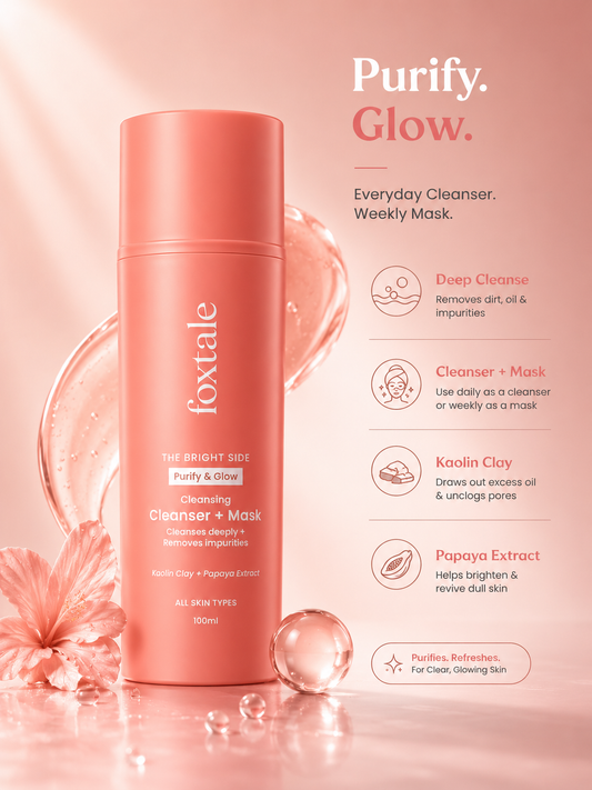 Foxtale purify & glow cleanser + mask 100ml