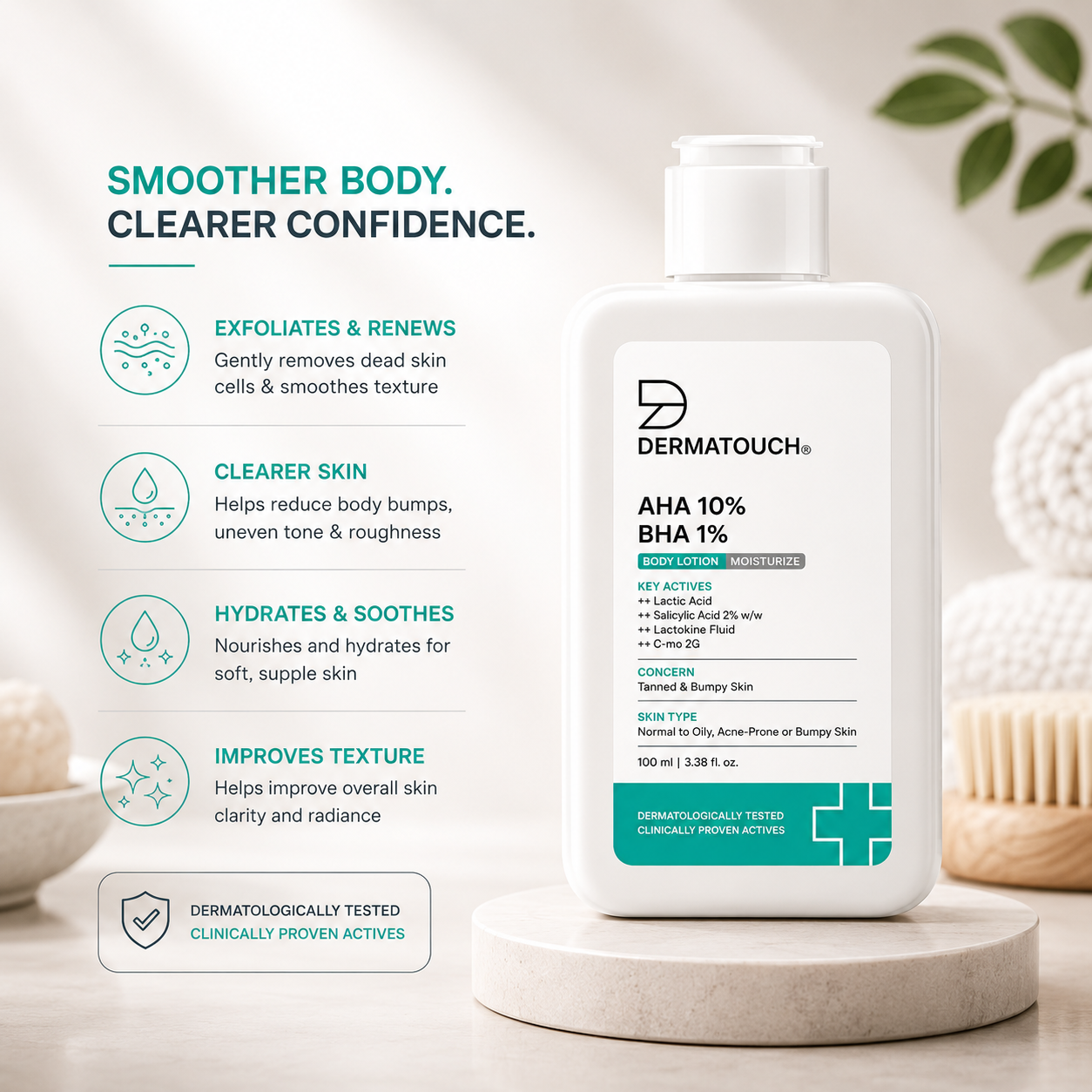 DERMATOUCH AHA 10% BHA 1% BODY LOTION 100ML