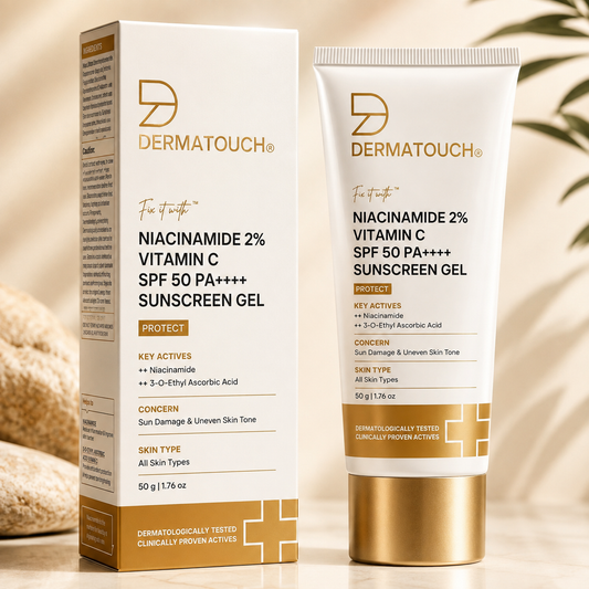 DERMATOUCH NIACINAMIDE 2% VITAMIN-C SPF 50 PA++++ SUNSCREEN GEL 50GM