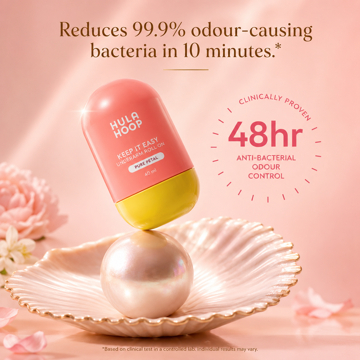 Hula hoop by foxtale keep it easy underarm roll - on pure petal 40ml