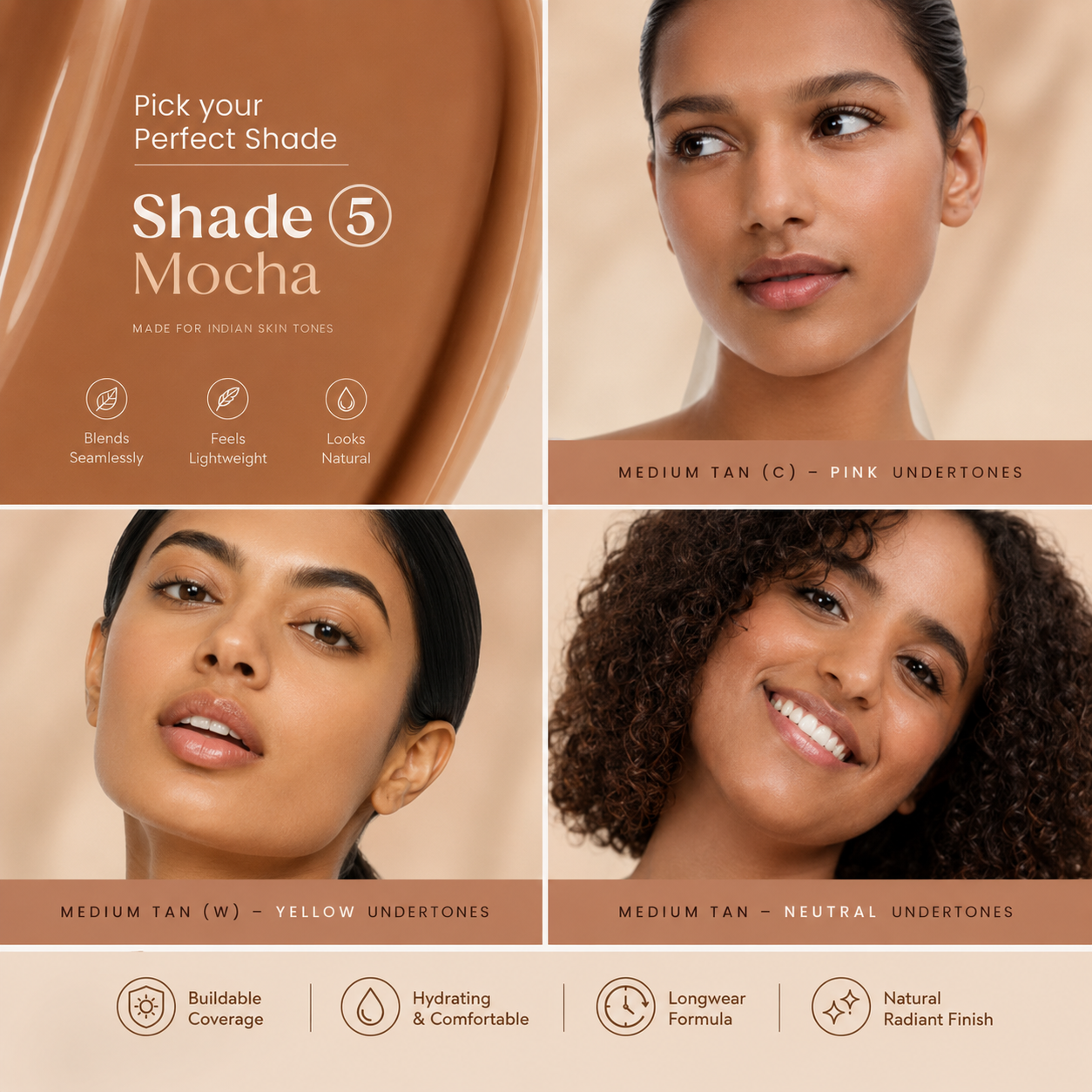Foxtale perfect match tinted fluid sunscreen (clay) 50ml