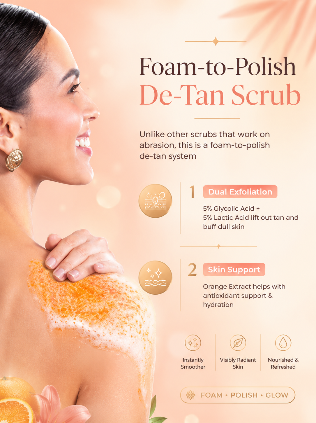 Foxtale hula hoop by foxtale sicilian sunset foaming detan body scrub 200gm