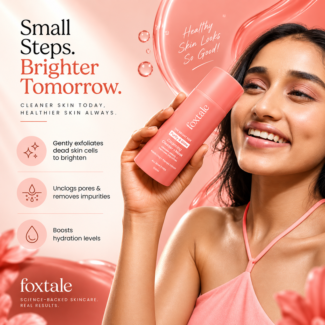 Foxtale purify & glow cleanser + mask 100ml