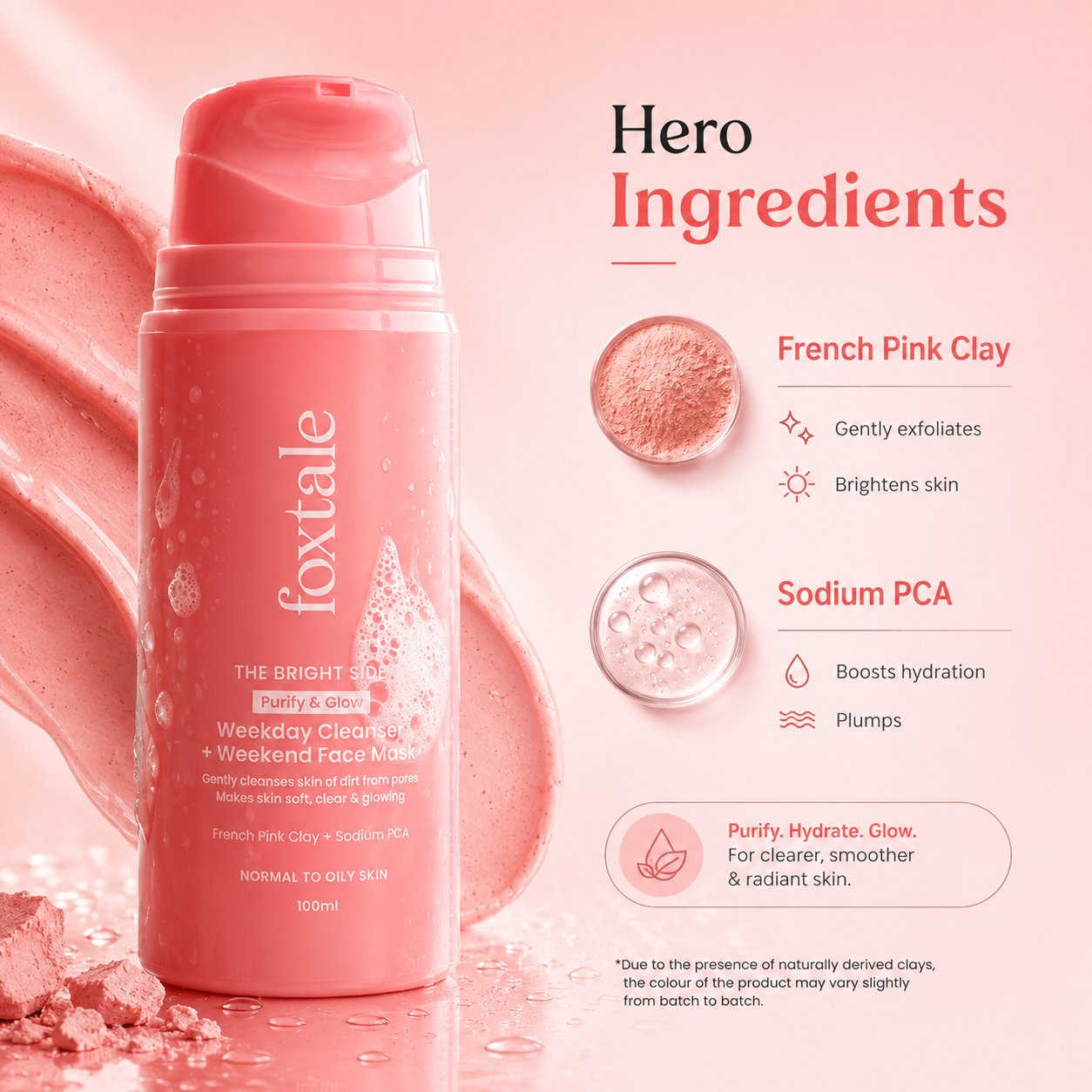 Foxtale purify & glow cleanser + mask 100ml