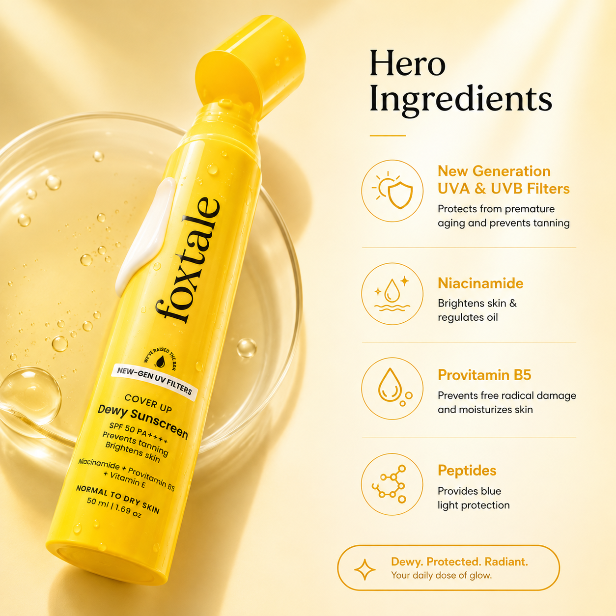 foxtale dewy sunscreen 50ml