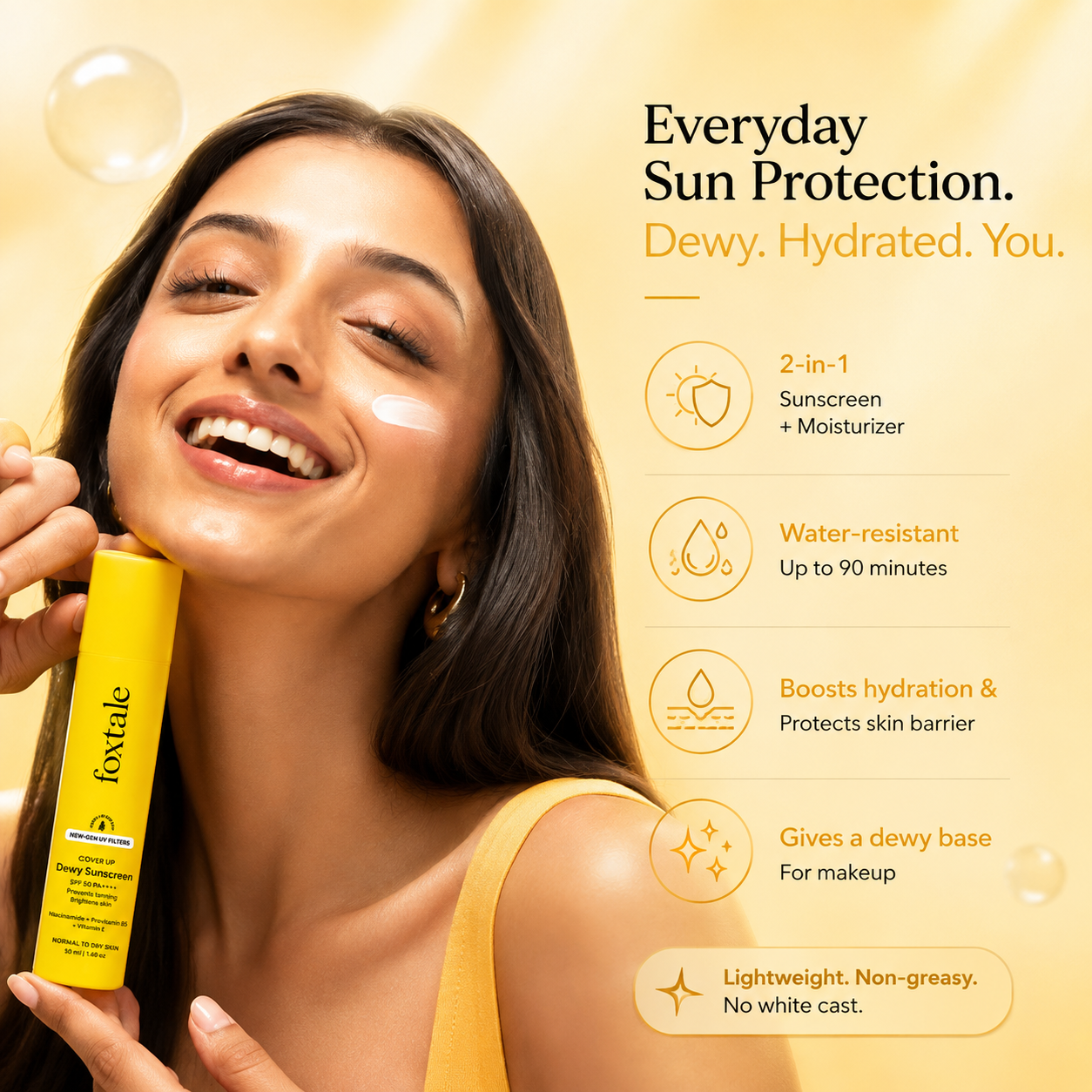 foxtale dewy sunscreen 50ml