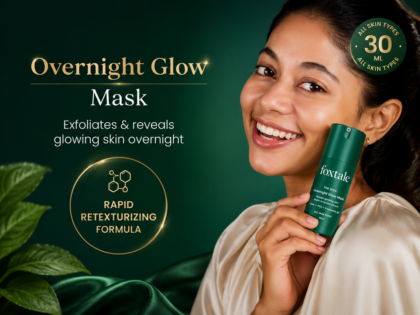 FOXTALE DIVA OVER NIGHT GLOW MASK 30ML