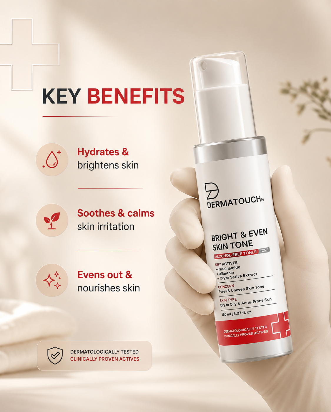 DERMATOUCH BRIGHT & EVEN SKIN TONER 150ML