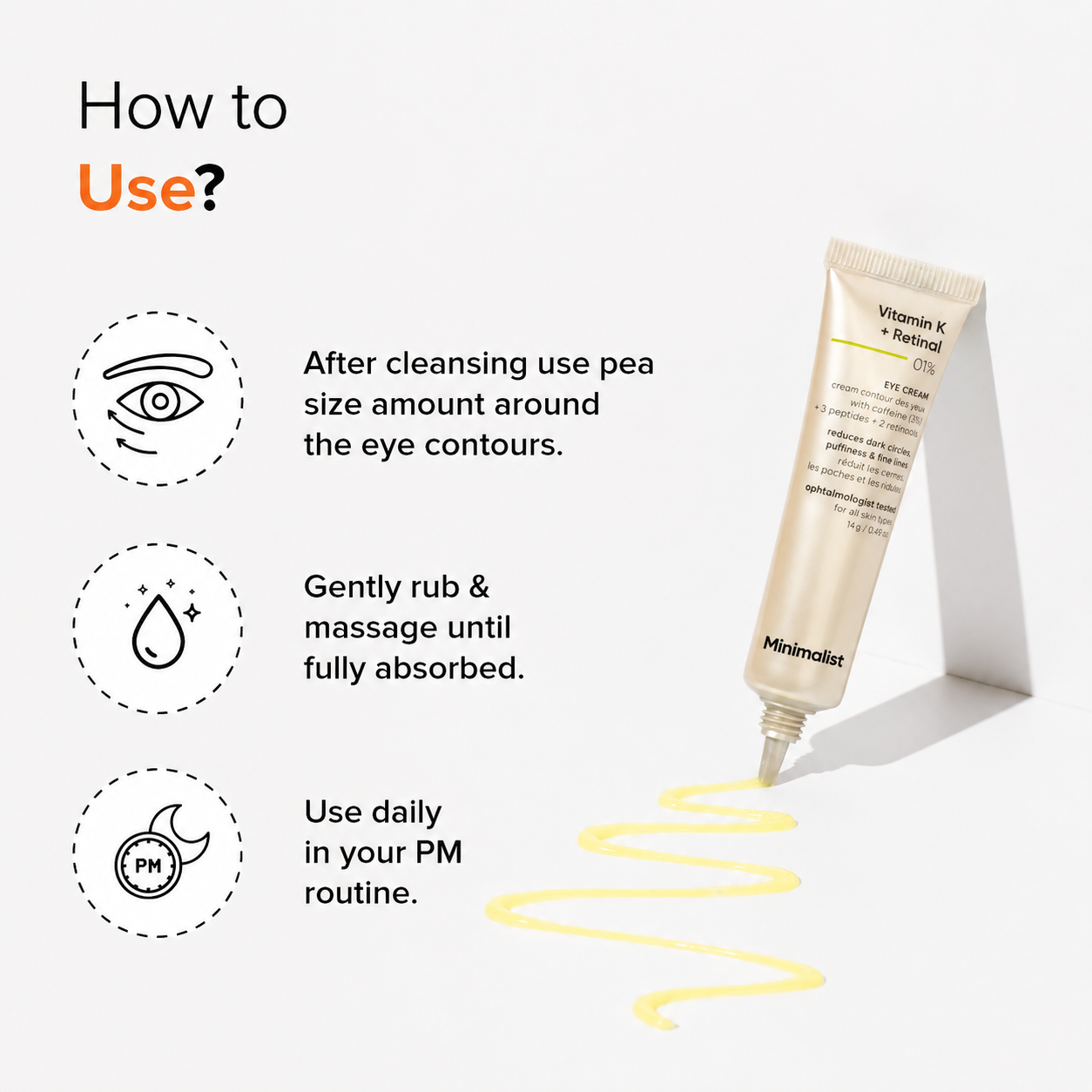 MINIMALIST VITAMIN K + RETINAL 01% EYE CREAM 14G