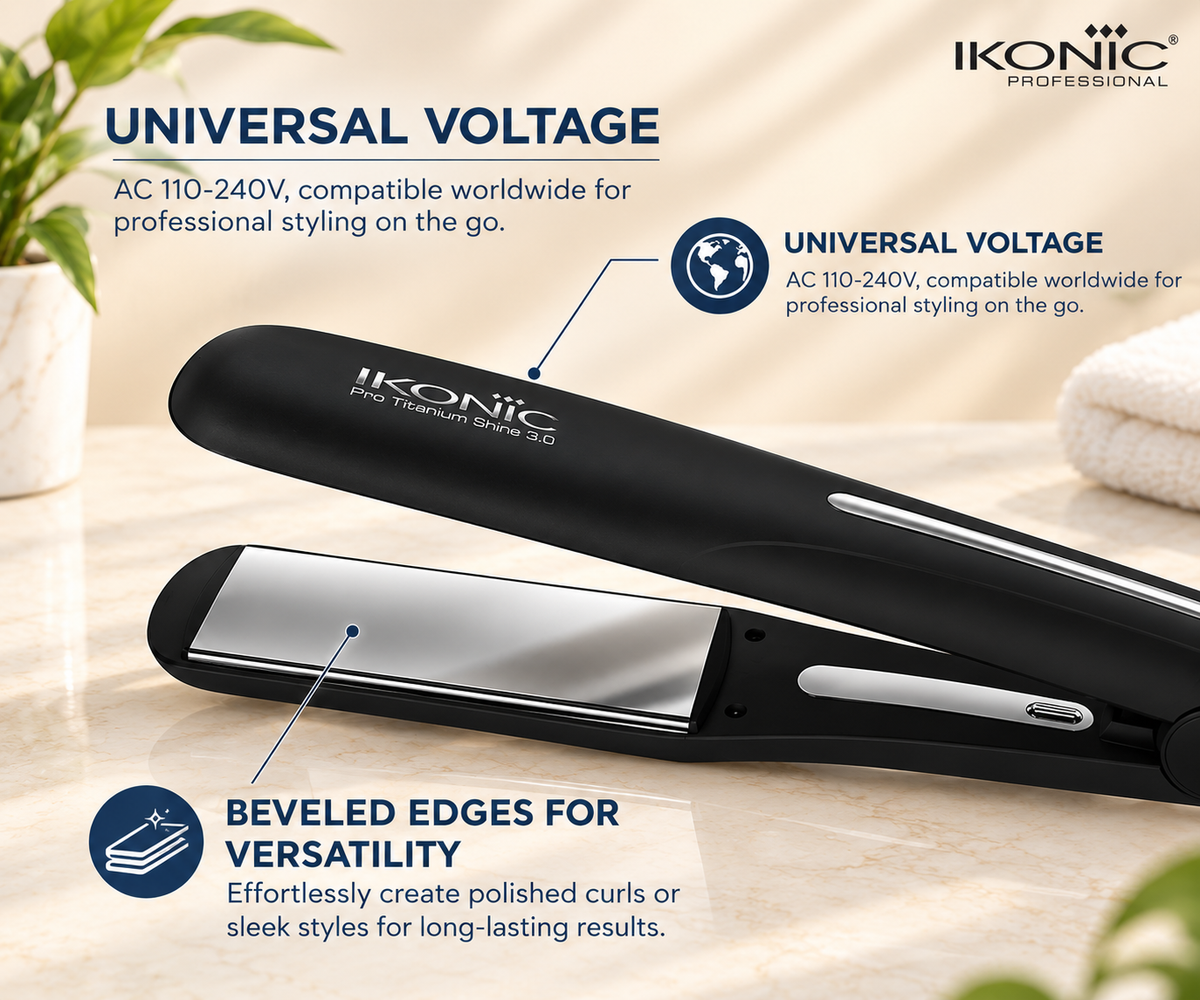 IKONIC Professional Hair Iron Pro Titanium Shine 3.0