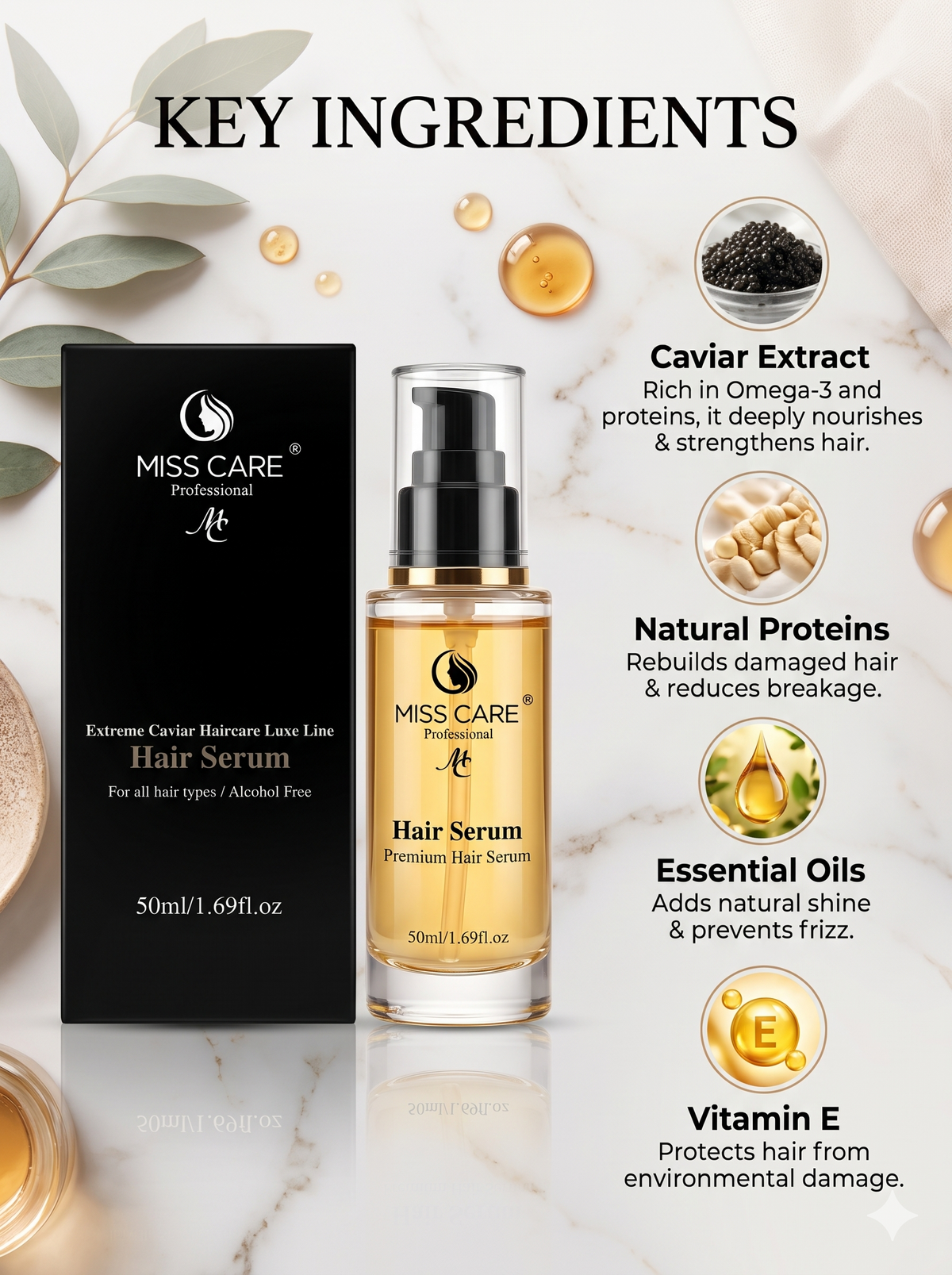 Miss Care Professional Extreme Caviar Hair Serum 50ml