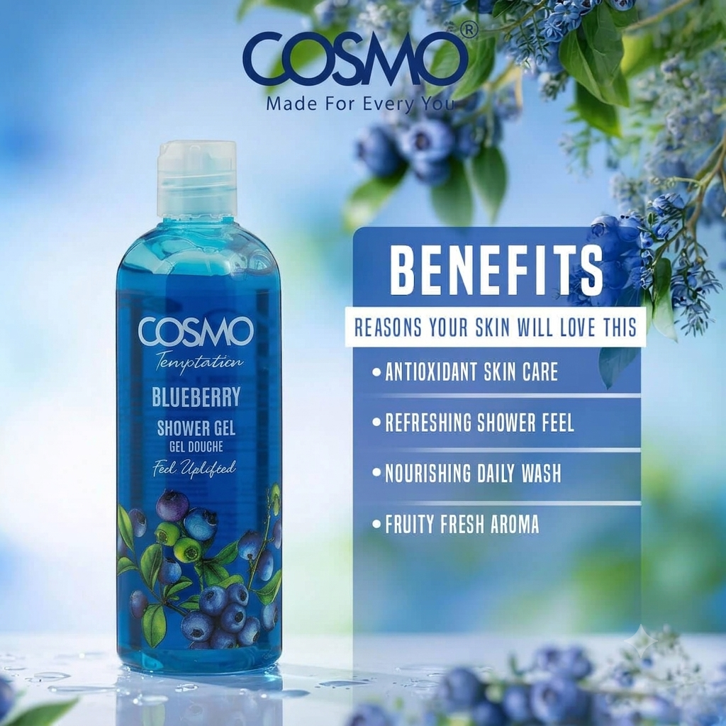 Cosmo Temptation Blueberry Shower Gel 480ml