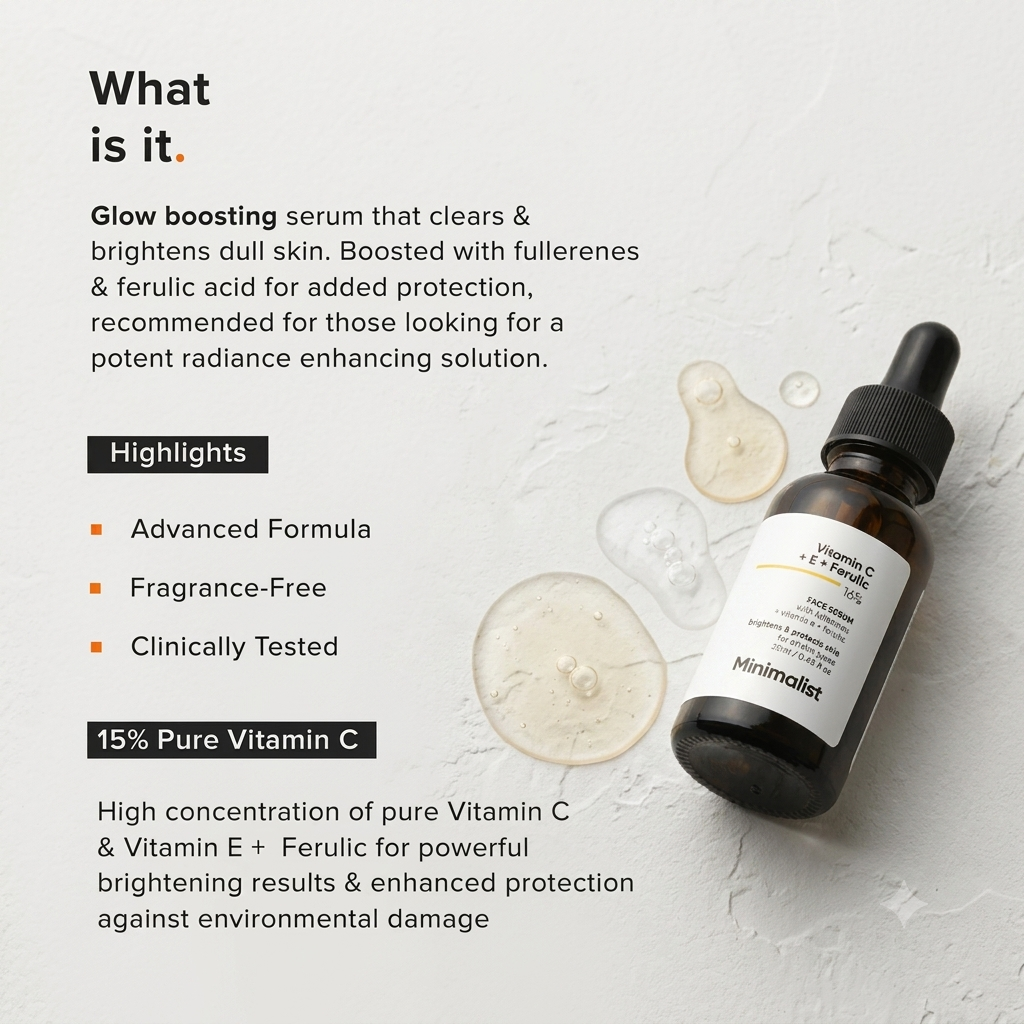 MINIMALIST VITAMIN C + E + FERULIC FACE SERUM 20ML