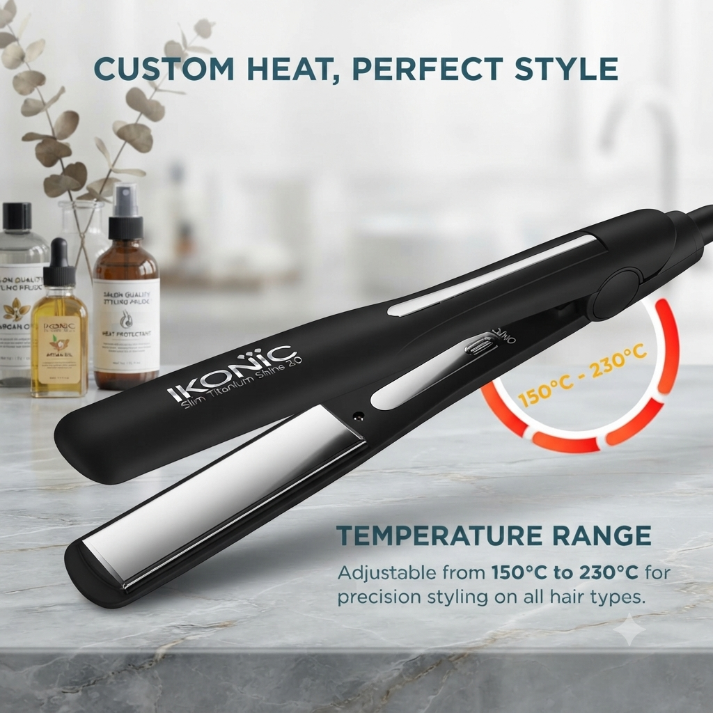 IKONIC Professional Hair Iron Slim Titanium Shine 3.0