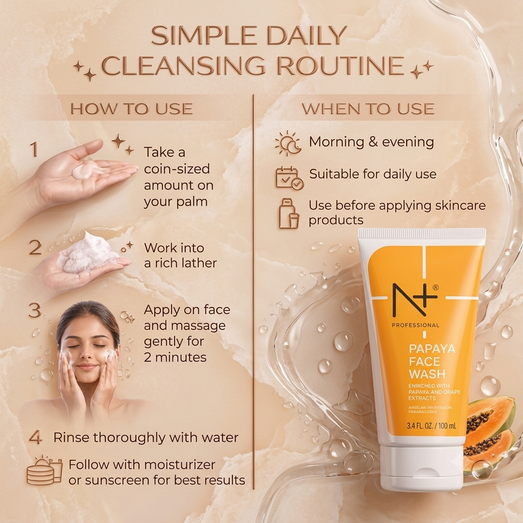 N+ PROFESSIONAL PAPAYA ENZYME FACE WASH 100ML