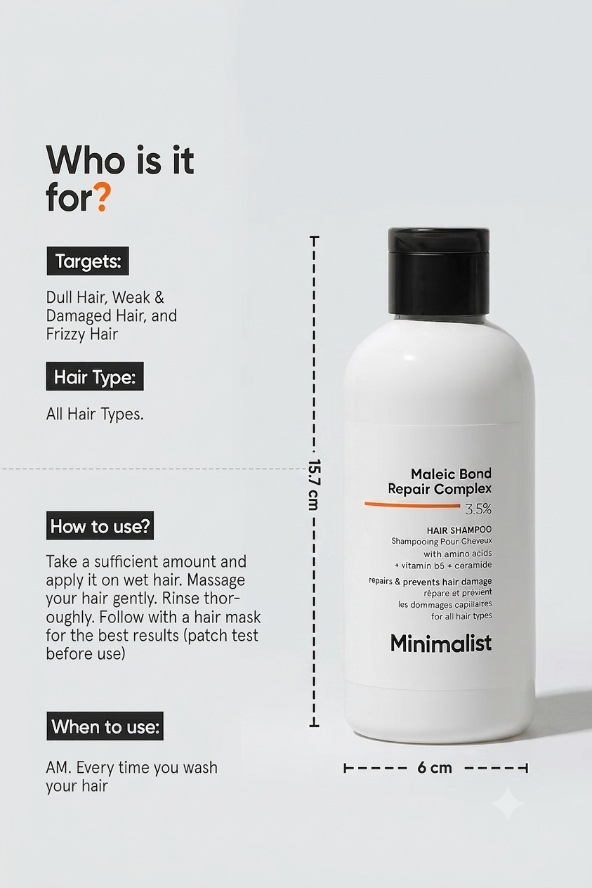 MINIMALIST MALEIC BOND REPAIR COMPLEX 3.5% HAIR SHAMPOO 250ML
