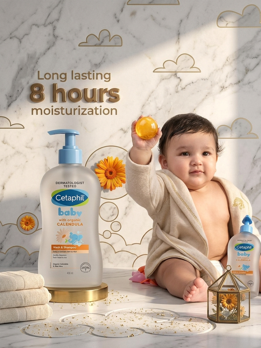CETAPHIL BABY WASH & SHAMPOO WITH ORGANIC CALENDULA 400ML