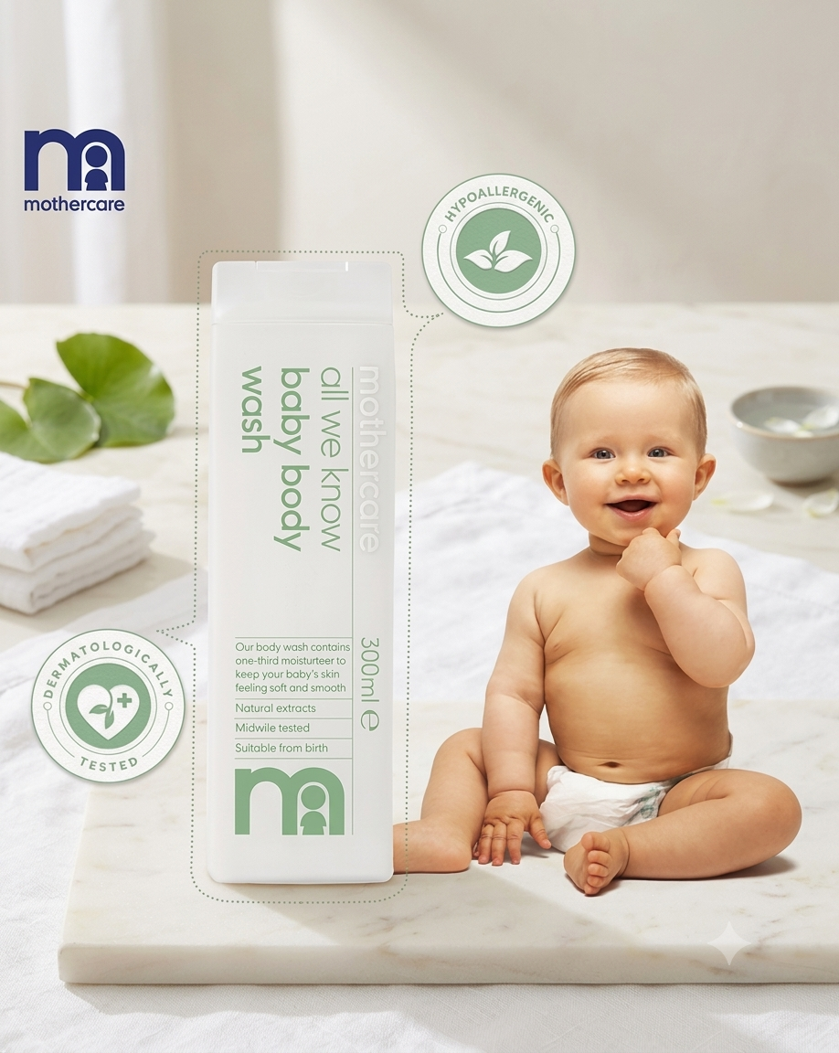 MOTHERCARE ALL WE KNOW BABY BODY WASH 300ML