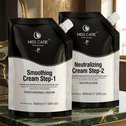 Miss Care Professional Smoothing Cream Step - 1 With Step - 2 Neutralizer , Rebounding cream For Hair Straightening 500ml