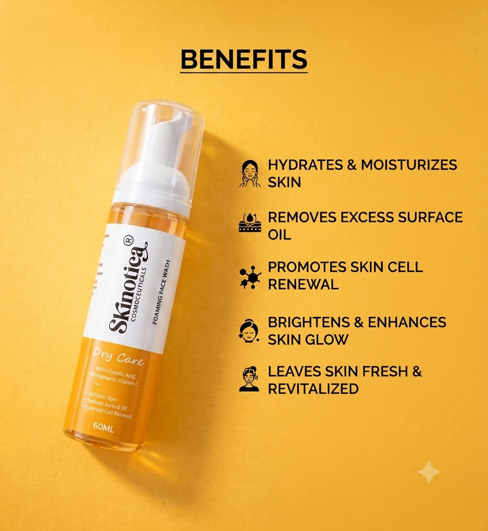 SKINOTICA COSMOCEUTICALS DRY CARE FOAMING FACE WASH 60ML