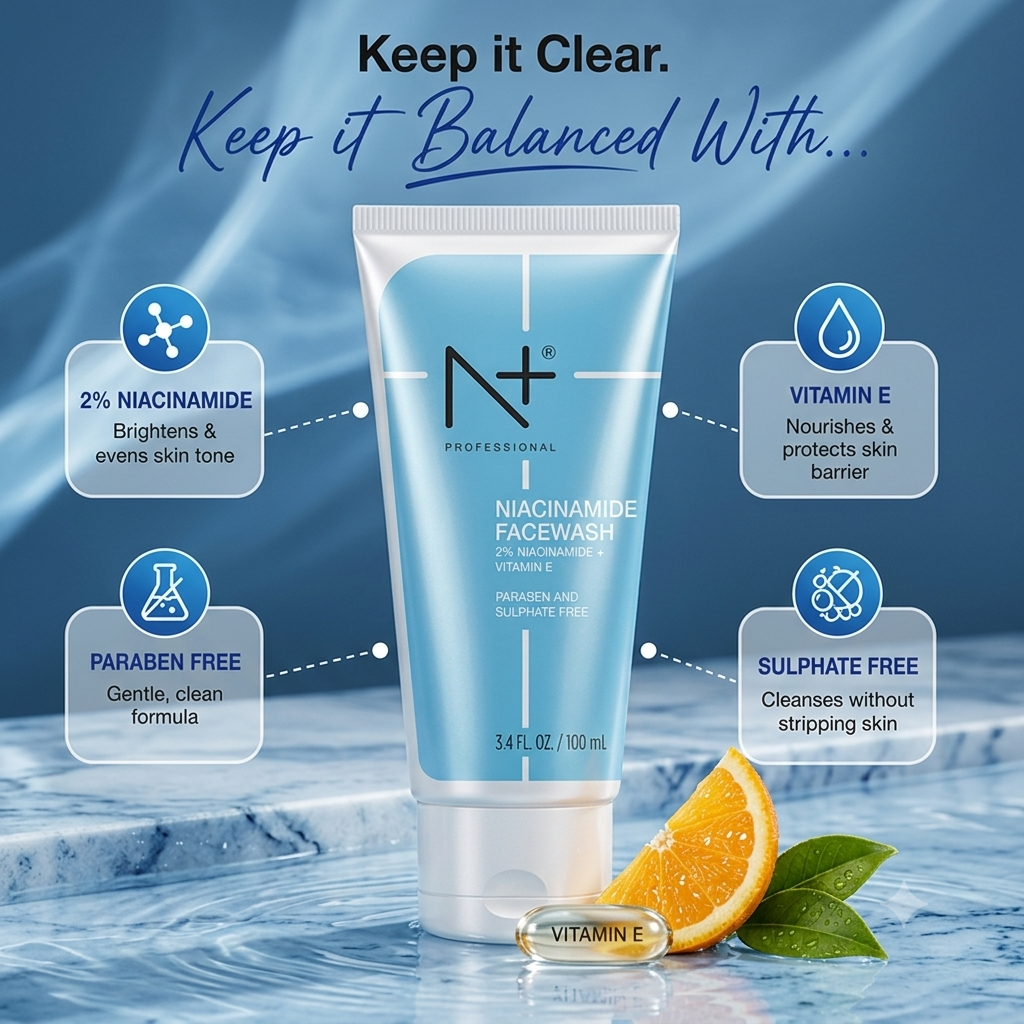 N+ PROFESSIONAL NIACINAMIDE FACEWASH 100ML