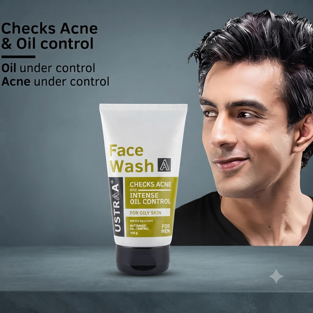 Ustraa Face Wash – Checks Acne & Intense Oil Control | 100g