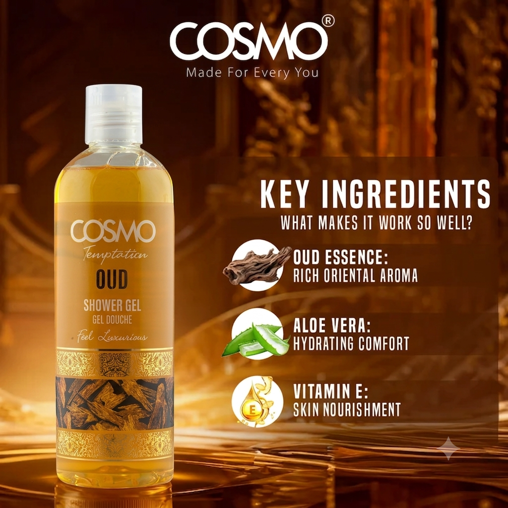 Cosmo Temptation Oud Shower Gel 480ml