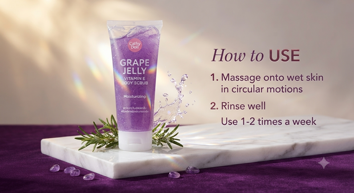 CATHY DOLL GRAPE JELLY VITAMIN E BODY SCRUB 320G