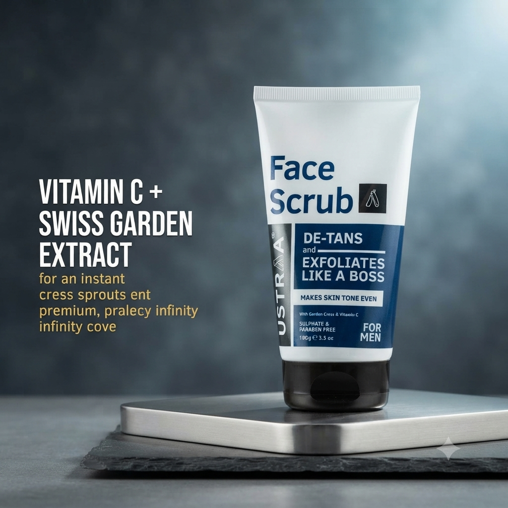 Ustraa Face Scrub – De-Tans & Exfoliates Like a Boss | 100g