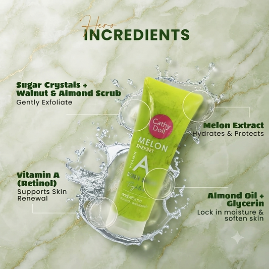 CATHY DOLL MELON SHERBET VITAMIN A BODY SCRUB 320G