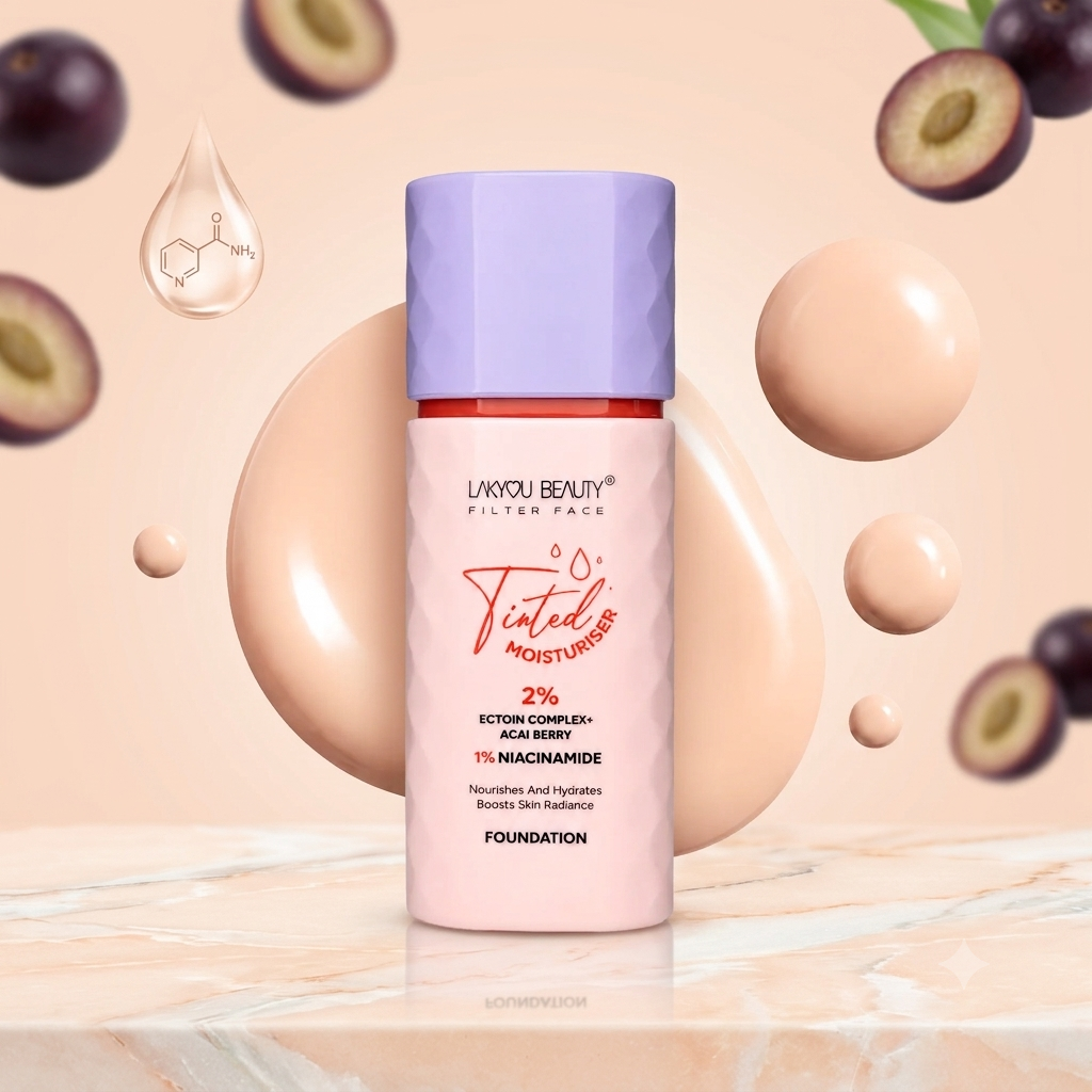 LAKYOU Beauty Tinted Moisturiser + Foundation | 2% Ectoin Complex & 1% Niacinamide – 50ml