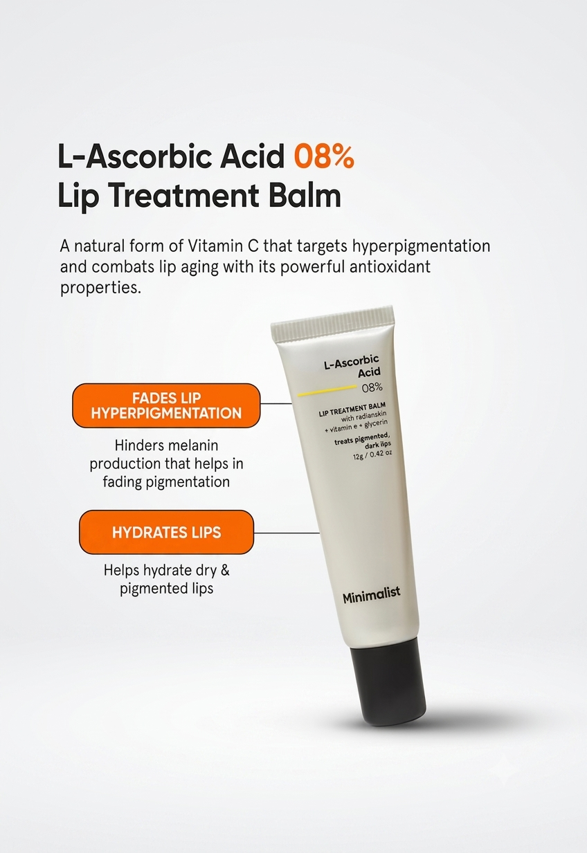 MINIMALIST L-ASCORBIC ACID 08% LIP TREATMENT BALM 12G