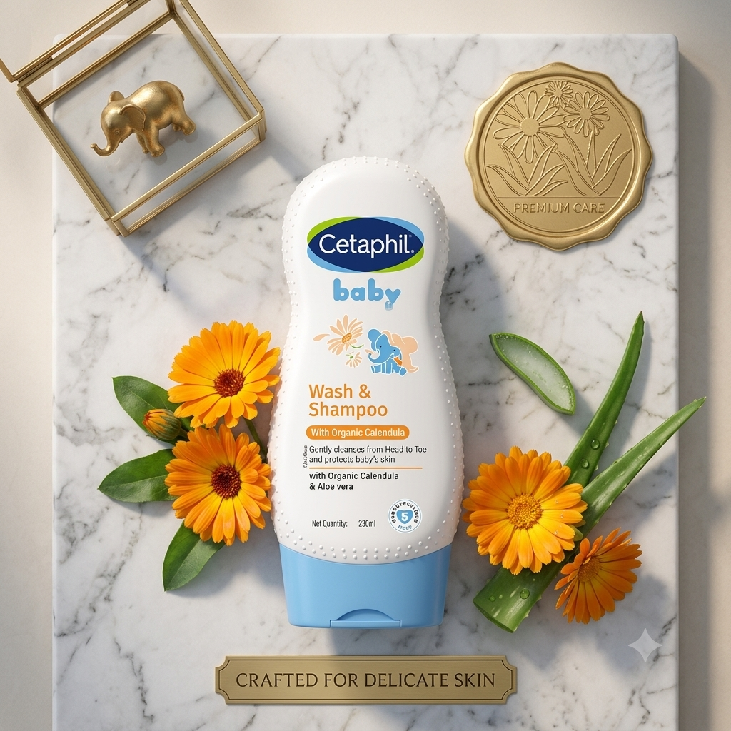 CETAPHIL BABY WASH & SHAMPOO WITH ORGANIC CALENDULA 230ML
