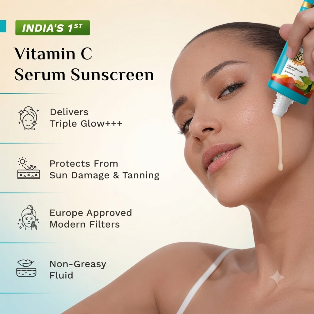 Pilgrim 5% Vitamin C Complex Brightening Serum Sunscreen SPF 50+ PA++++ – 50ml