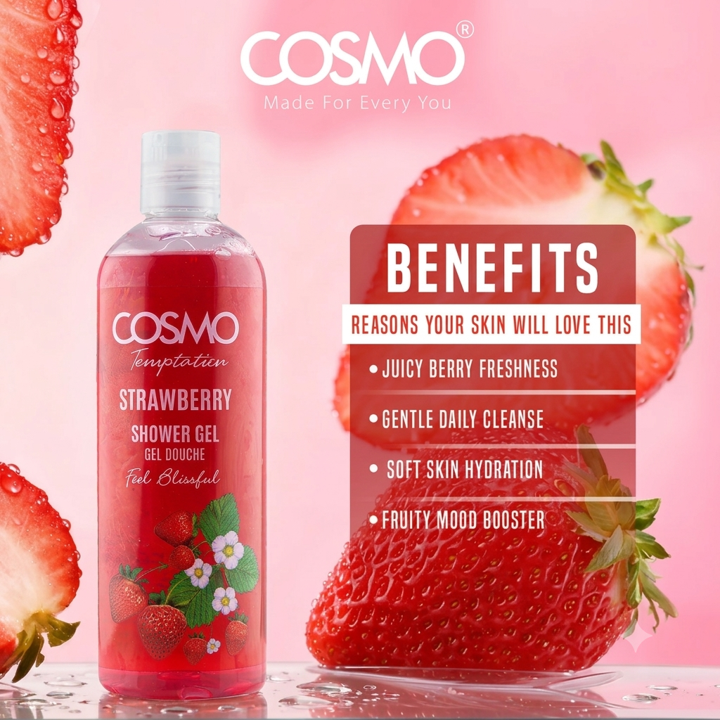 Cosmo Temptation Strawberry Shower Gel 480ml