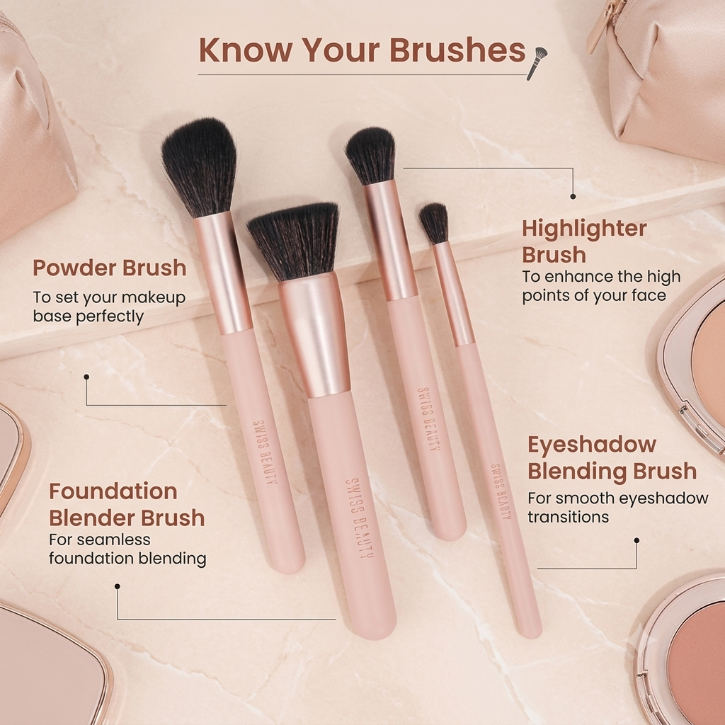 Swiss Beauty Take Me Anywhere 8-in-1 Brush Set