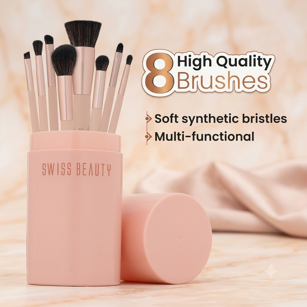 Swiss Beauty Take Me Anywhere 8-in-1 Brush Set