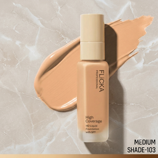 Flicka Professional High Coverage HD Liquid Foundation with SPF 30ml