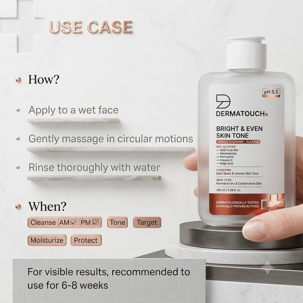 DERMATOUCH BRIGHT & EVEN SKIN TONE GENTLE CLEANSER 100ML