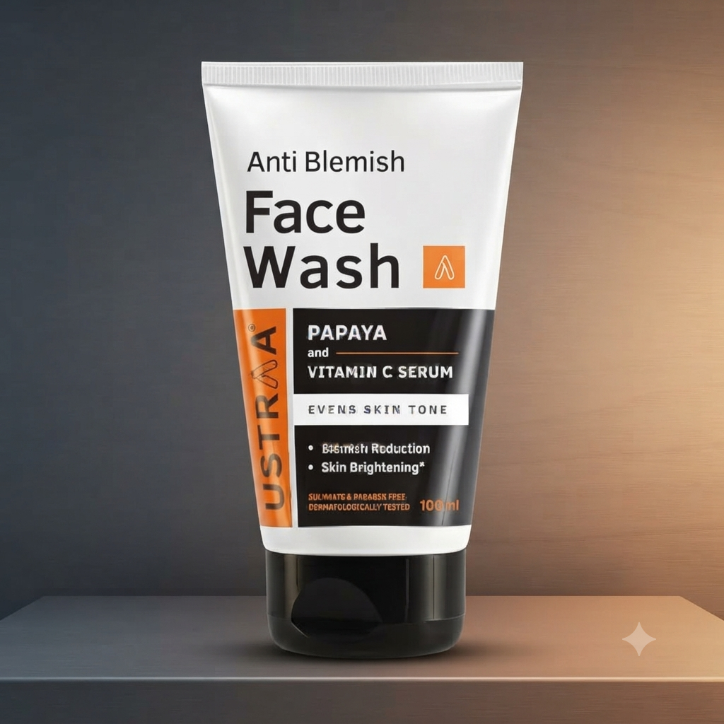 Ustraa Anti-Blemish Face Wash – Papaya & Vitamin C Serum | 100ml