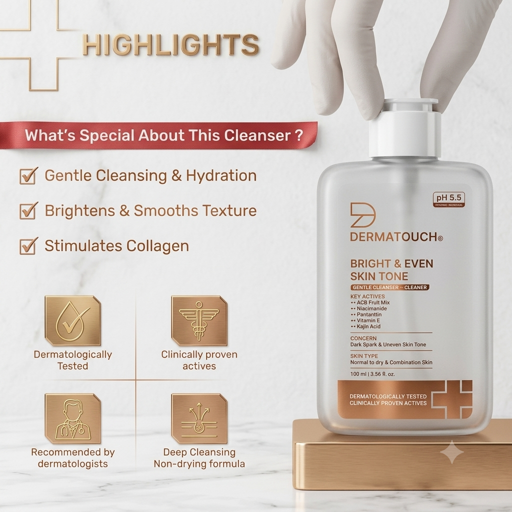 DERMATOUCH BRIGHT & EVEN SKIN TONE GENTLE CLEANSER 100ML